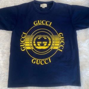 Gently Worn Gucci Navy Interlocking G Disk Oversized T-Shirt Size L